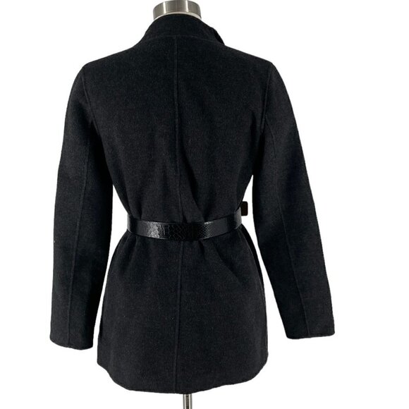 The Reset R Label Grey Wool Yak Flannel Blanket Jacket Coat S (Missing Belt) - Picture 3 of 9